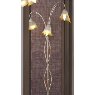 LUCREZIA PIANTANA CLASSICA 3 LUCI CON FINITURA AVORIO ANTICO E PARALUMI IN VETRO SABBIATO CRISTALENSI LIGHT - Cristalensi Shop O