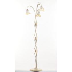 LUCREZIA PIANTANA CLASSICA 3 LUCI CON FINITURA AVORIO ANTICO E PARALUMI IN VETRO SABBIATO CRISTALENSI LIGHT - Cristalensi Shop O 2