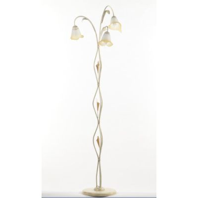 LUCREZIA PIANTANA CLASSICA 3 LUCI CON FINITURA AVORIO ANTICO E PARALUMI IN VETRO SABBIATO CRISTALENSI LIGHT - Cristalensi Shop O