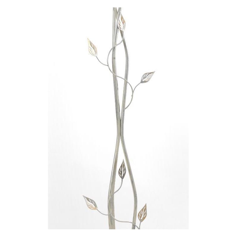 LANCIA PIANTANA CLASSICA 3 LUCI IN METALLO BIANCO SPENNELLATO ARGENTO E DIFFUSORI IN VETRO CRISTALENSI LIGHT - Cristalensi Shop