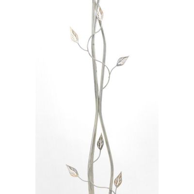 LANCIA PIANTANA CLASSICA 3 LUCI IN METALLO BIANCO SPENNELLATO ARGENTO E DIFFUSORI IN VETRO CRISTALENSI LIGHT - Cristalensi Shop