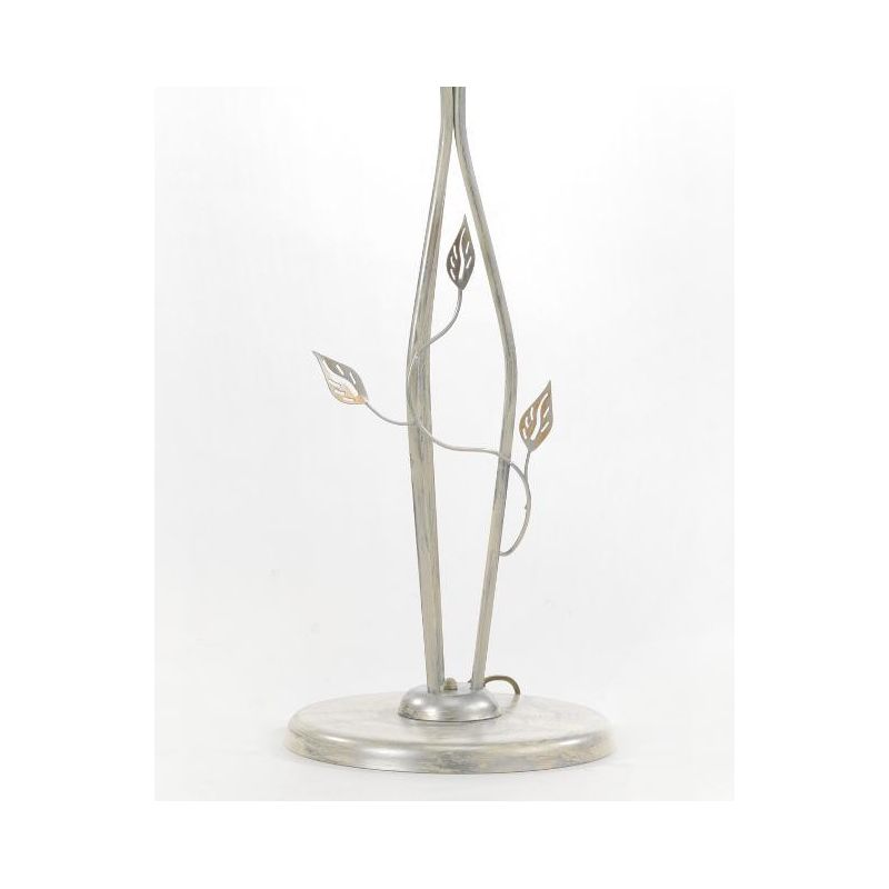 LANCIA PIANTANA CLASSICA 3 LUCI IN METALLO BIANCO SPENNELLATO ARGENTO E DIFFUSORI IN VETRO CRISTALENSI LIGHT - Cristalensi Shop