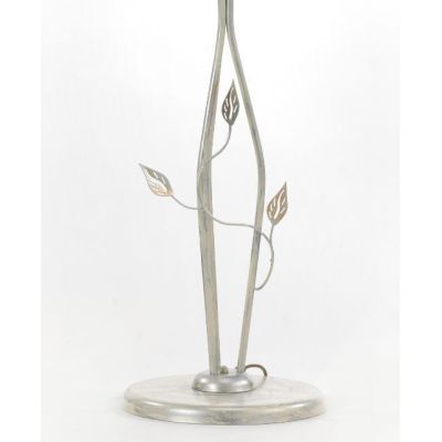 LANCIA PIANTANA CLASSICA 3 LUCI IN METALLO BIANCO SPENNELLATO ARGENTO E DIFFUSORI IN VETRO CRISTALENSI LIGHT - Cristalensi Shop