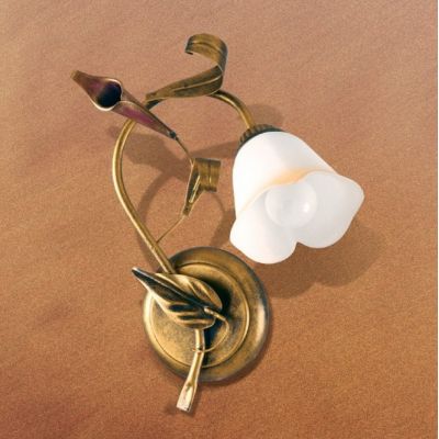 MARZIA APPLIQUE CLASSICA IN METALLO AVORIO O RUGGINE CON DIFFUSORE IN VETRO A SCAVO Padana Lampadari - Cristalensi Shop Online