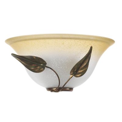 MIRA APPLIQUE CLASSICA CON DIFFUSORE IN VETRO AVORIO SFUMATO AMBRA E DETTAGLI IN METALLO BRONZO CRISTALENSI LIGHT - Cristalensi