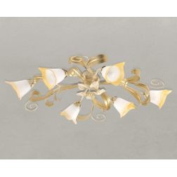 468/PL6 ANASTASIA PLAFONIERA IN AVORIO/ORO CON VETRI A SCAVO Padana Lampadari - Cristalensi Shop Online 2