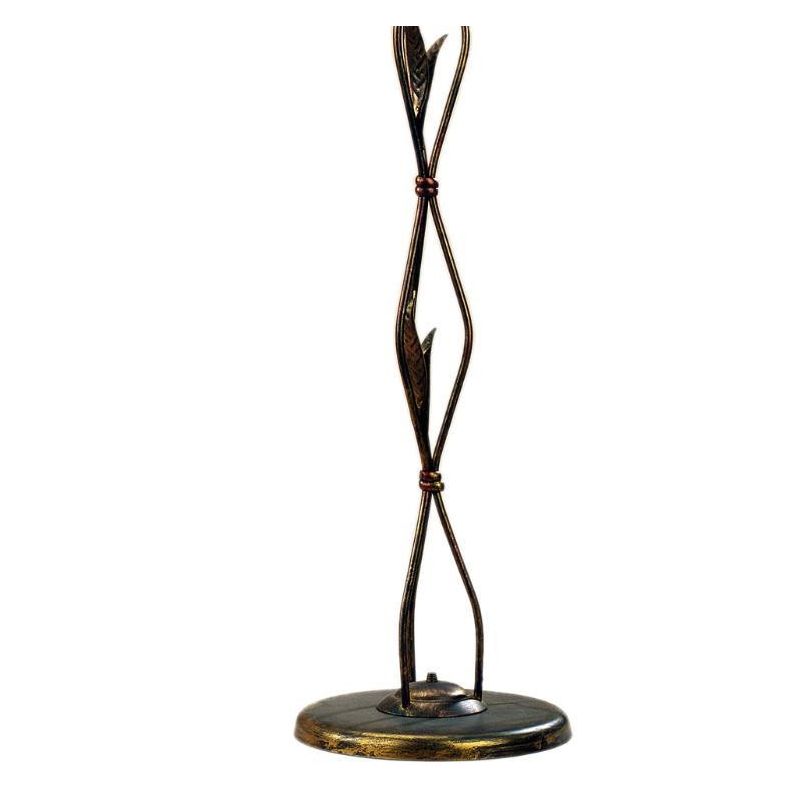ALGA PIANTANA 3 LUCI IN METALLO MARRONE SPENNELLATO ORO E DIFFUSORI IN VETRO AMBRA CRISTALENSI LIGHT - Cristalensi Shop Online