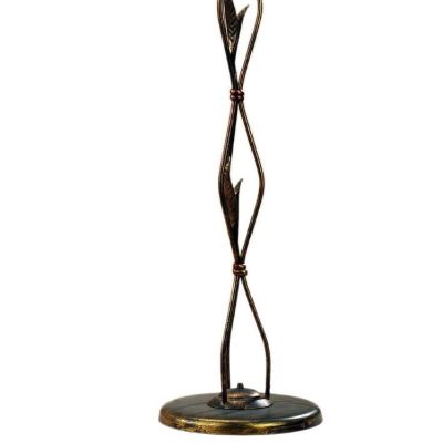 ALGA PIANTANA 3 LUCI IN METALLO MARRONE SPENNELLATO ORO E DIFFUSORI IN VETRO AMBRA CRISTALENSI LIGHT - Cristalensi Shop Online