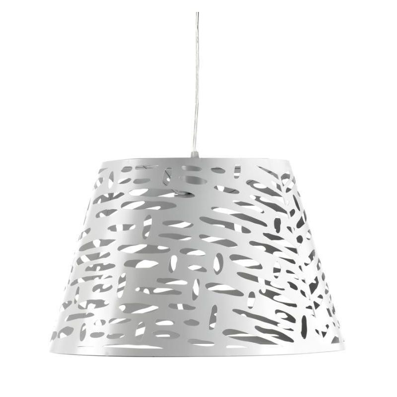 RICKY SOSPENSIONE SINGOLA MODERNA IN METALLO BIANCO TRAFORATO LAMPADINA ATTACCO E27 CRISTALENSI LIGHT - Cristalensi Shop Online