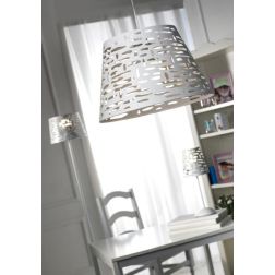 RICKY SOSPENSIONE SINGOLA MODERNA IN METALLO BIANCO TRAFORATO LAMPADINA ATTACCO E27 CRISTALENSI LIGHT - Cristalensi Shop Online 2