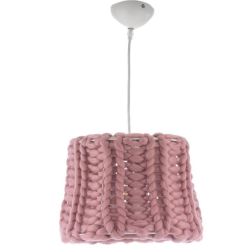 DOLLY SOSPENSIONE SINGOLA MODERNA METALLO BIANCO CON DIFFUSORE IN LANA COLORE ROSA ANTICO CRISTALENSI LIGHT - Cristalensi Shop O