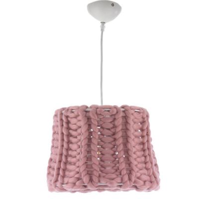 DOLLY SOSPENSIONE SINGOLA MODERNA METALLO BIANCO CON DIFFUSORE IN LANA COLORE ROSA ANTICO CRISTALENSI LIGHT - Cristalensi Shop O
