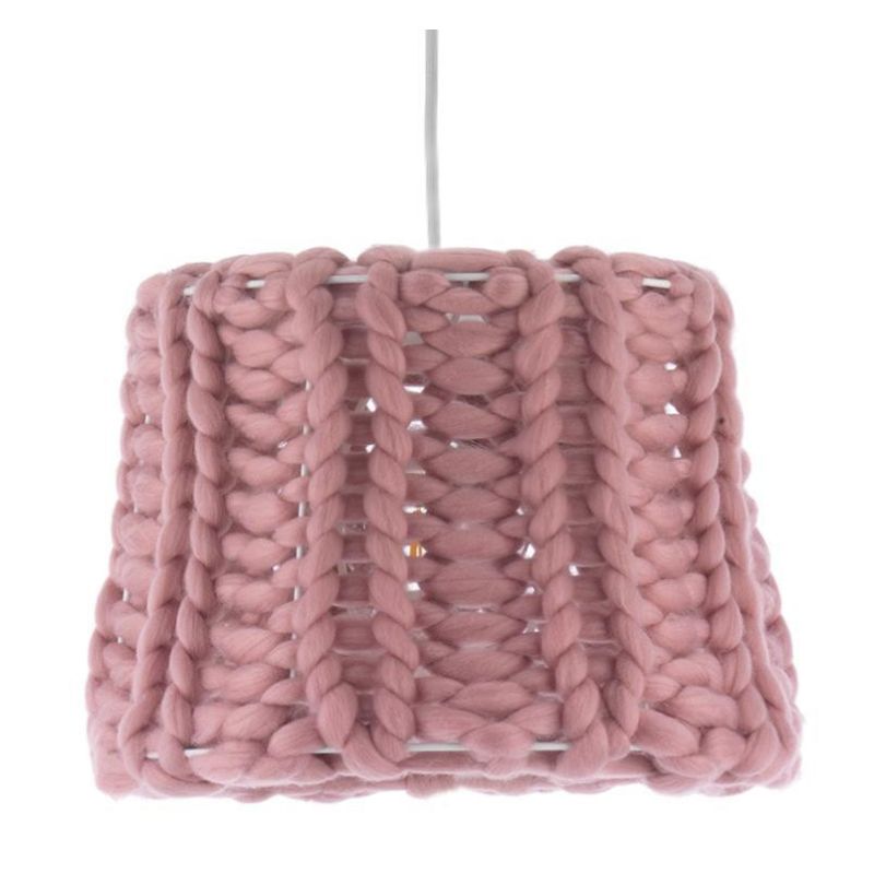 DOLLY SOSPENSIONE SINGOLA MODERNA METALLO BIANCO CON DIFFUSORE IN LANA COLORE ROSA ANTICO CRISTALENSI LIGHT - Cristalensi Shop O