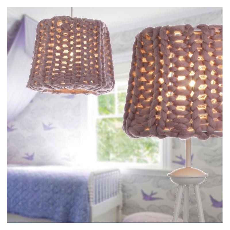 DOLLY SOSPENSIONE SINGOLA MODERNA METALLO BIANCO CON DIFFUSORE IN LANA COLORE ROSA ANTICO CRISTALENSI LIGHT - Cristalensi Shop O