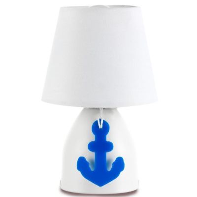 ANCORINA LUMETTO DAL DESIGN MODERNO IN METALLO BIANCO CON PARALUME IN STOFFA BIANCO CRISTALENSI LIGHT - Cristalensi Shop Online