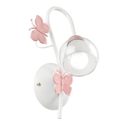 BUTTERFLY APPLIQUE PER CAMERETTA BIMBE IN METALLO BIANCO CON FARFALLE ROSE CRISTALENSI LIGHT - Cristalensi Shop Online