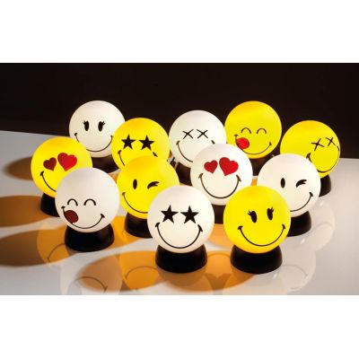SMILEY CUPIDO LUMETTO PICCOLO SFERICO COLORI GIALLO O BIANCO D15 LAMPADINA LED INCLUSA CRISTALENSI LIGHT - Cristalensi Shop Onli