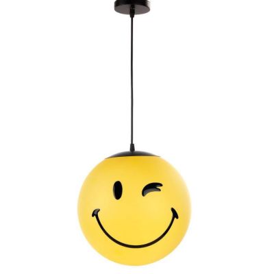 SMILEY BIRBO SOSPENSIONE SINGOLA FORMA SFERICA COLORI GIALLO O BIANCO D30 LAMPADINA LED INCLUSA CRISTALENSI LIGHT - Cristalensi