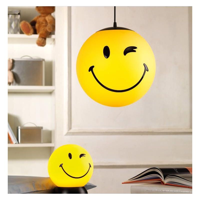 SMILEY BIRBO SOSPENSIONE SINGOLA FORMA SFERICA COLORI GIALLO O BIANCO D30 LAMPADINA LED INCLUSA CRISTALENSI LIGHT - Cristalensi