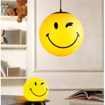 SMILEY BIRBO SOSPENSIONE SINGOLA FORMA SFERICA COLORI GIALLO O BIANCO D30 LAMPADINA LED INCLUSA CRISTALENSI LIGHT - Cristalensi