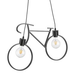 BIKE SOSPENSIONE A FORMA DI BICICLETTA ARANCIONE, BLU O NERA LAMPADINE ATTACCO 2XE27 CRISTALENSI LIGHT - Cristalensi Shop Online 2