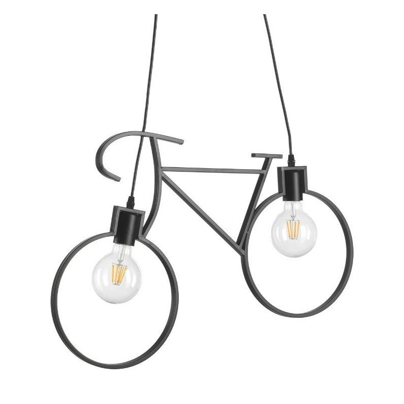 BIKE SOSPENSIONE A FORMA DI BICICLETTA ARANCIONE, BLU O NERA LAMPADINE ATTACCO 2XE27 CRISTALENSI LIGHT - Cristalensi Shop Online