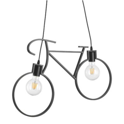 BIKE SOSPENSIONE A FORMA DI BICICLETTA ARANCIONE, BLU O NERA LAMPADINE ATTACCO 2XE27 CRISTALENSI LIGHT - Cristalensi Shop Online