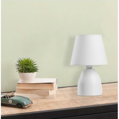 NANO LAMPADA DA TAVOLO IN METALLO ROSA,TORTORA O BIANCO CON PARALUME IN STOFFA IN TINTA CRISTALENSI LIGHT - Cristalensi Shop Onl