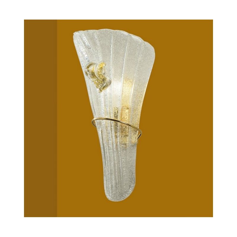 903/AFL LAMPADA DA PARETE IN GRANIGLIA BORDO AMBRA Padana Lampadari - Cristalensi Shop Online