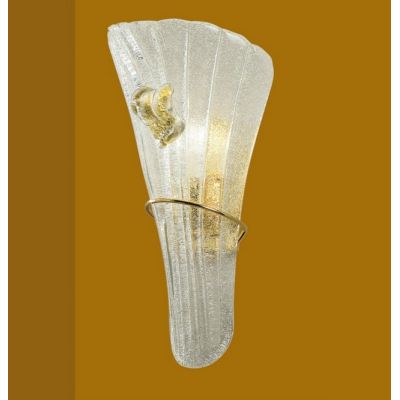 903/AFL LAMPADA DA PARETE IN GRANIGLIA BORDO AMBRA Padana Lampadari - Cristalensi Shop Online