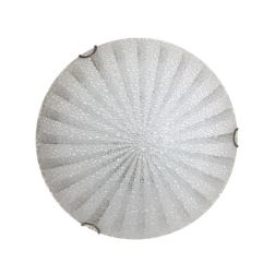 CRUX PLAFONIERA MODERNA DIAMETRO CM 30 IN VETRO CON DETTAGLI CROMO LAMPADINE 2XE27 CRISTALENSI LIGHT - Cristalensi Shop Online 2