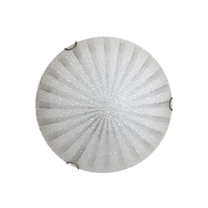 CRUX PLAFONIERA MODERNA DIAMETRO CM 30 IN VETRO CON DETTAGLI CROMO LAMPADINE 2XE27 CRISTALENSI LIGHT - Cristalensi Shop Online