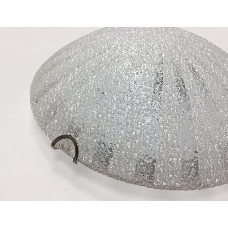 CRUX PLAFONIERA MODERNA DIAMETRO CM 30 IN VETRO CON DETTAGLI CROMO LAMPADINE 2XE27 CRISTALENSI LIGHT - Cristalensi Shop Online