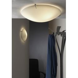 NAIL PLAFONIERA MEDIA CLASSICA IN VETRO SATINATO BIANCO DIAMETRO CM 40 LAMPADINE 2XE27 CRISTALENSI LIGHT - Cristalensi Shop Onli 2