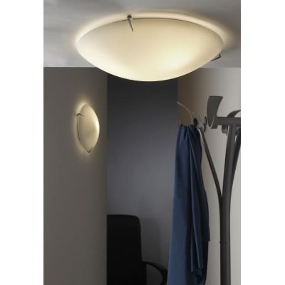 NAIL PLAFONIERA MEDIA CLASSICA IN VETRO SATINATO BIANCO DIAMETRO CM 40 LAMPADINE 2XE27 CRISTALENSI LIGHT - Cristalensi Shop Onli