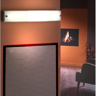 RETTANGOLARE LAMPADA DA PARETE IN VETRO BIANCO SATINATO CON LED 12W LUCE 4000K CRISTALENSI LIGHT - Cristalensi Shop Online