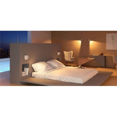 SWEET APPLIQUE BIANCA O NERA CON LUCE A LED DA 4W E CON CARICATORE A INDUZIONE E 2 PORTE USB BENEITO FAURE - Cristalensi Shop On