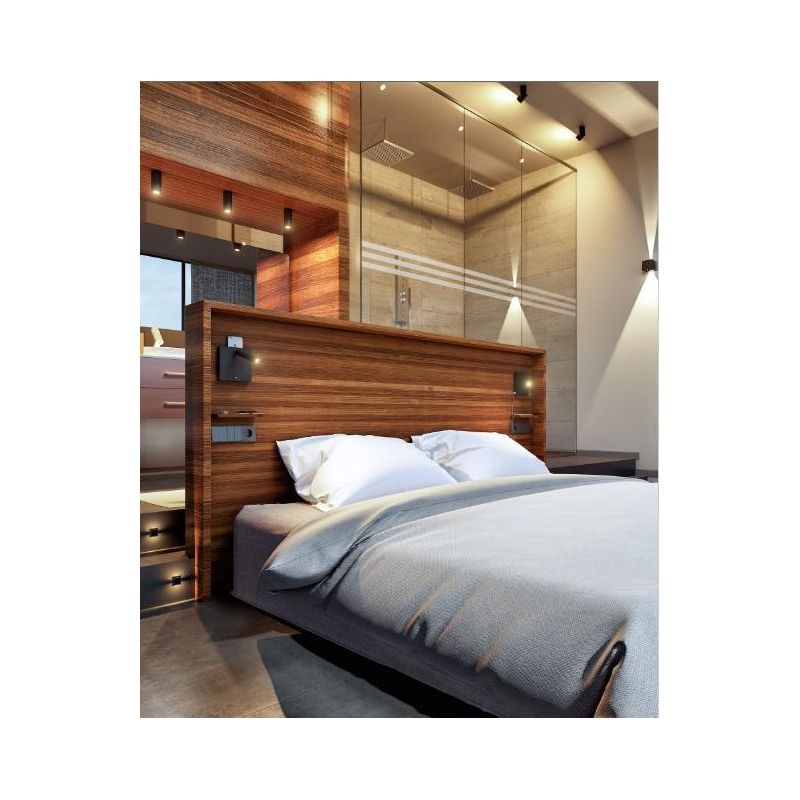 SWEET APPLIQUE BIANCA O NERA CON LUCE A LED DA 4W E CON CARICATORE A INDUZIONE E 2 PORTE USB BENEITO FAURE - Cristalensi Shop On