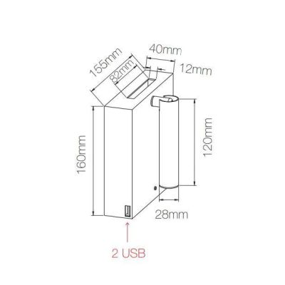 SWEET APPLIQUE BIANCA O NERA CON LUCE A LED DA 4W E CON CARICATORE A INDUZIONE E 2 PORTE USB BENEITO FAURE - Cristalensi Shop On