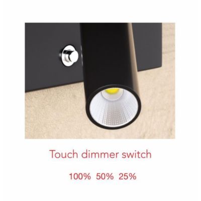 BEAM APPLIQUE BIANCA O NERA CON LUCE A LED DA 5W CON 2 PORTE USB E LUCE ORIENTABILE BENEITO FAURE - Cristalensi Shop Online