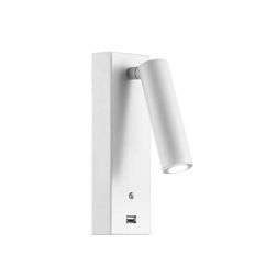 PURE PICCOLA APPLIQUE BIANCA O NERA CON LUCE A LED DA 4W CON PORTA USB E LUCE ORIENTABILE BENEITO FAURE - Cristalensi Shop Onlin 2