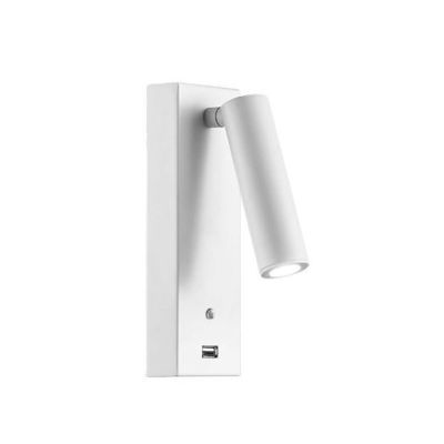 PURE PICCOLA APPLIQUE BIANCA O NERA CON LUCE A LED DA 4W CON PORTA USB E LUCE ORIENTABILE BENEITO FAURE - Cristalensi Shop Onlin