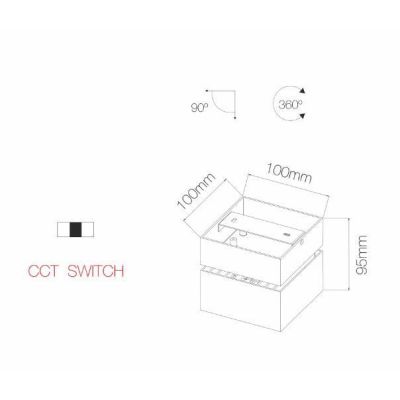 RUBYC PLAFONIERA APPLIQUE CON PROIETTORE A LED 14W BIANCO O NERO DIREZIONABILE BENEITO FAURE - Cristalensi Shop Online