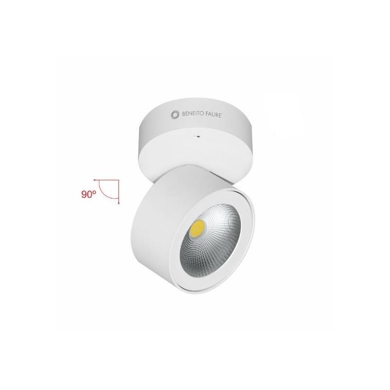 CONCORD PLAFONIERA APPLIQUE ROTONDA CON PROIETTORE A LED 14W BIANCO O NERO DIREZIONABILE BENEITO FAURE - Cristalensi Shop Online