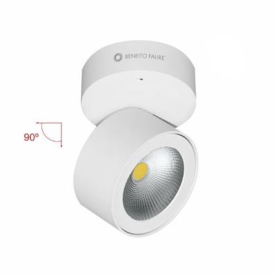 CONCORD PLAFONIERA APPLIQUE ROTONDA CON PROIETTORE A LED 14W BIANCO O NERO DIREZIONABILE BENEITO FAURE - Cristalensi Shop Online