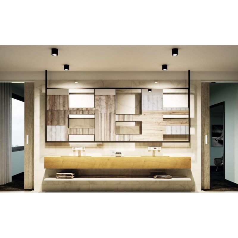 CONCORD PLAFONIERA APPLIQUE ROTONDA CON PROIETTORE A LED 14W BIANCO O NERO DIREZIONABILE BENEITO FAURE - Cristalensi Shop Online