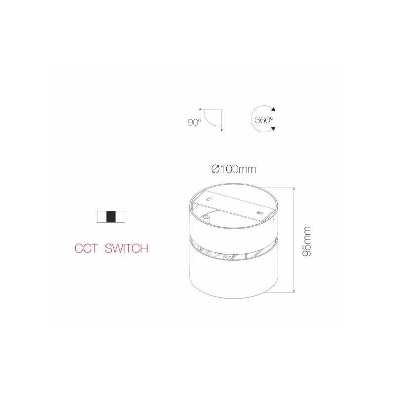CONCORD PLAFONIERA APPLIQUE ROTONDA CON PROIETTORE A LED 14W BIANCO O NERO DIREZIONABILE BENEITO FAURE - Cristalensi Shop Online