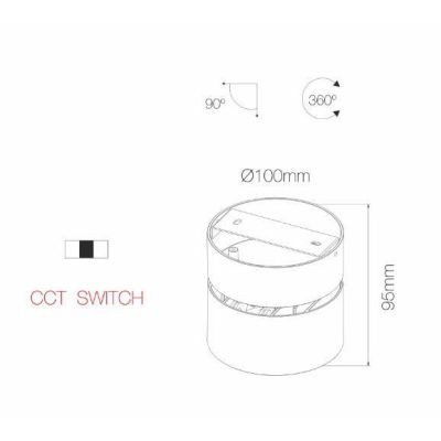 CONCORD PLAFONIERA APPLIQUE ROTONDA CON PROIETTORE A LED 14W BIANCO O NERO DIREZIONABILE BENEITO FAURE - Cristalensi Shop Online