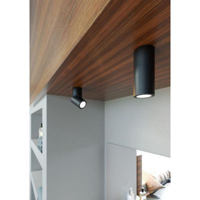 PLUS PLAFONIERA CILINDRICA CON PROIETTORE A LED 8W BIANCO O NERO DIREZIONABILE BENEITO FAURE - Cristalensi Shop Online