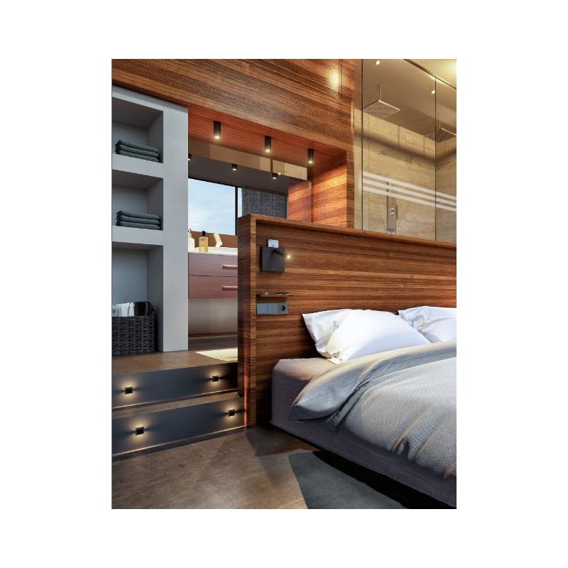 PLUS PLAFONIERA CILINDRICA CON PROIETTORE A LED 8W BIANCO O NERO DIREZIONABILE BENEITO FAURE - Cristalensi Shop Online